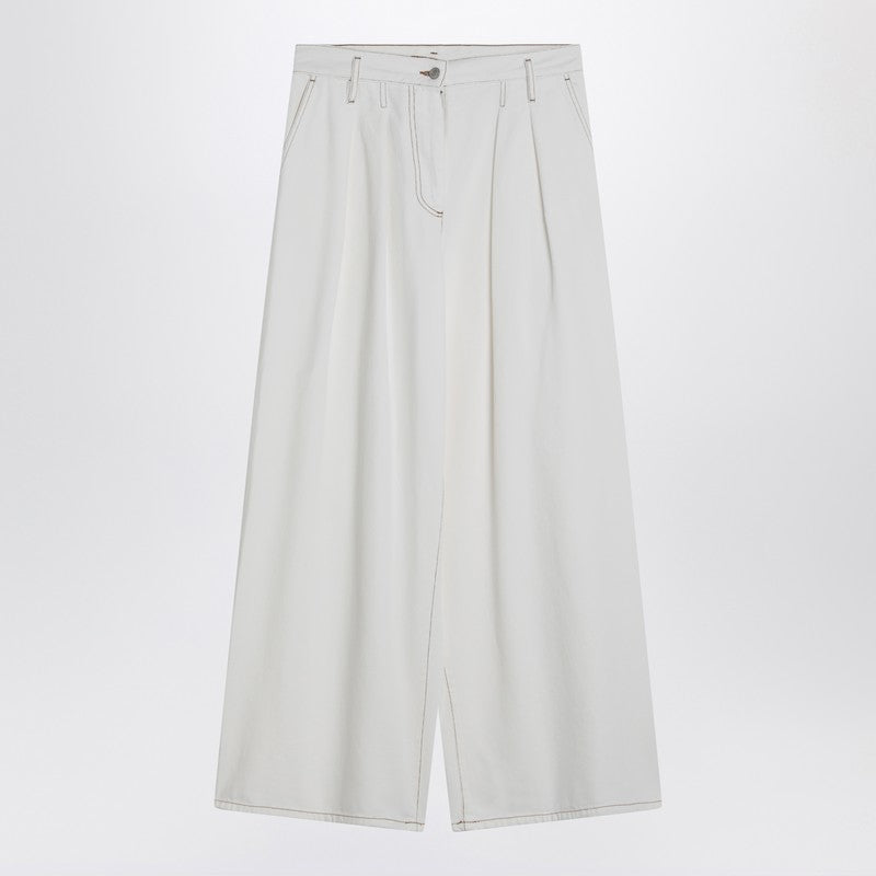 Dries Van Noten - Dries Van Noten Wide white trousers in cotton - Trousers