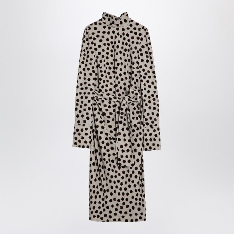 Dries Van Noten - Dries Van Noten Écru polka dot dress with bow - Women’s Clothing