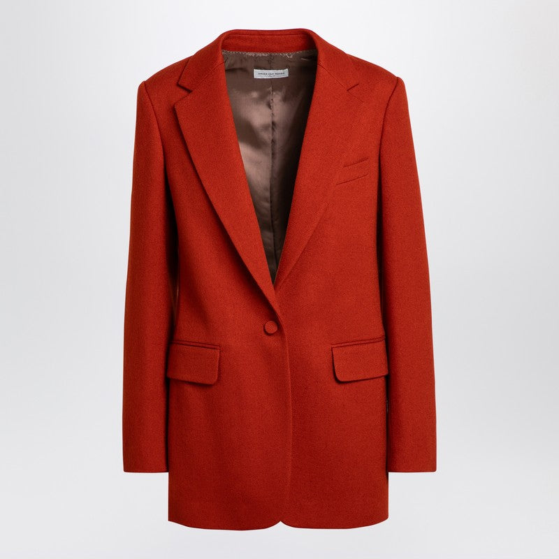 Dries Van Noten - Dries Van Noten Red single-breasted jacket in wool - Jackets