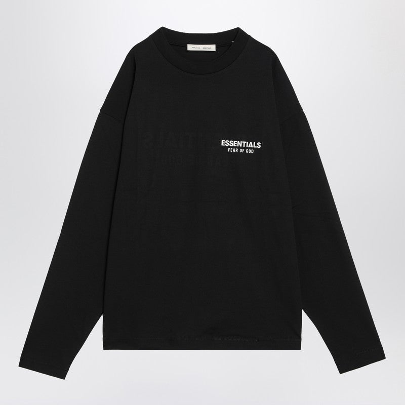 Fear of God Essentials - Fear of God Essentials Black cotton sweater with logo - Topwear