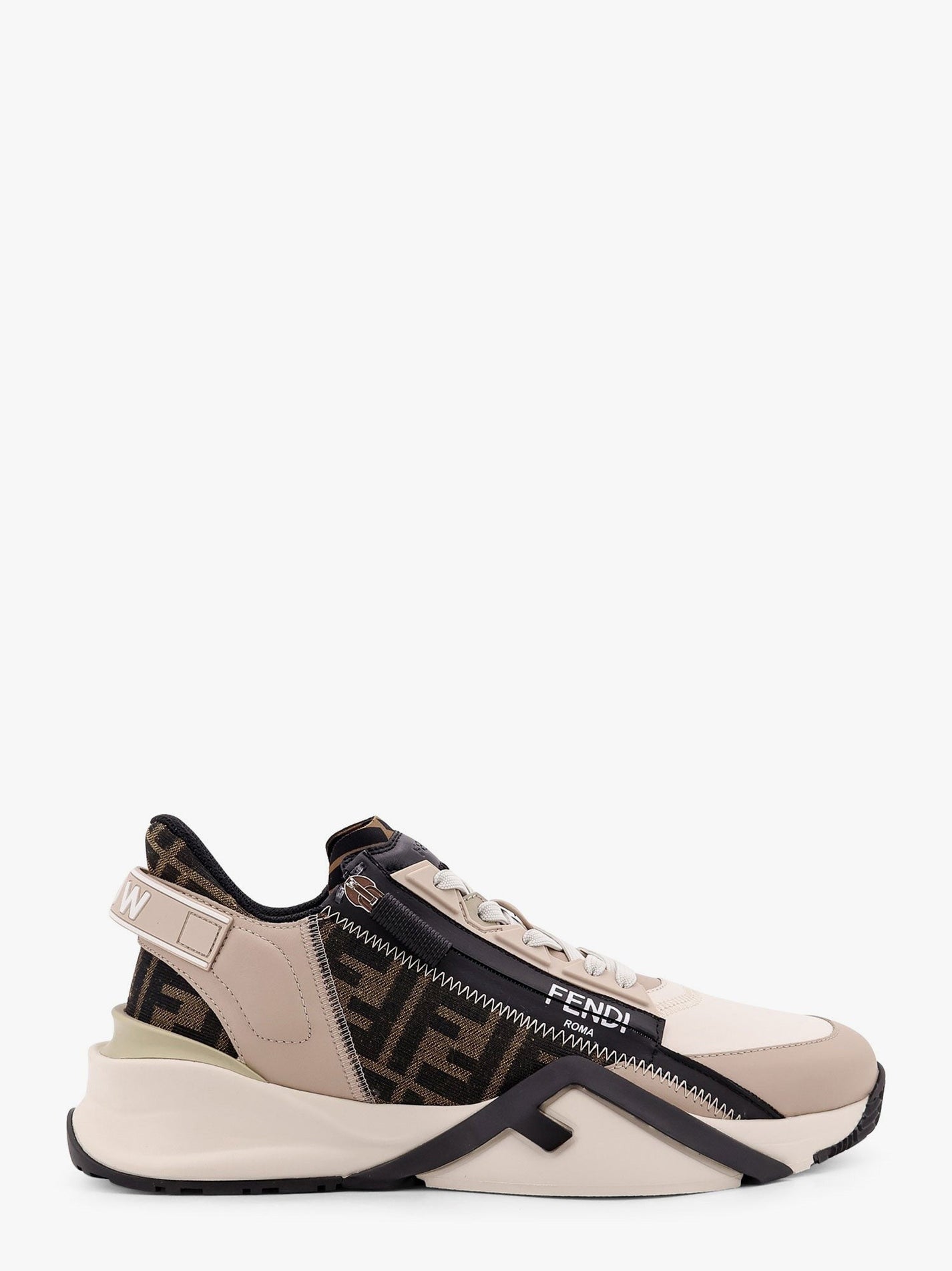 Fendi - Fendi Fendi Flow Leather Sneakers With Ff Motif - Men’s Shoes