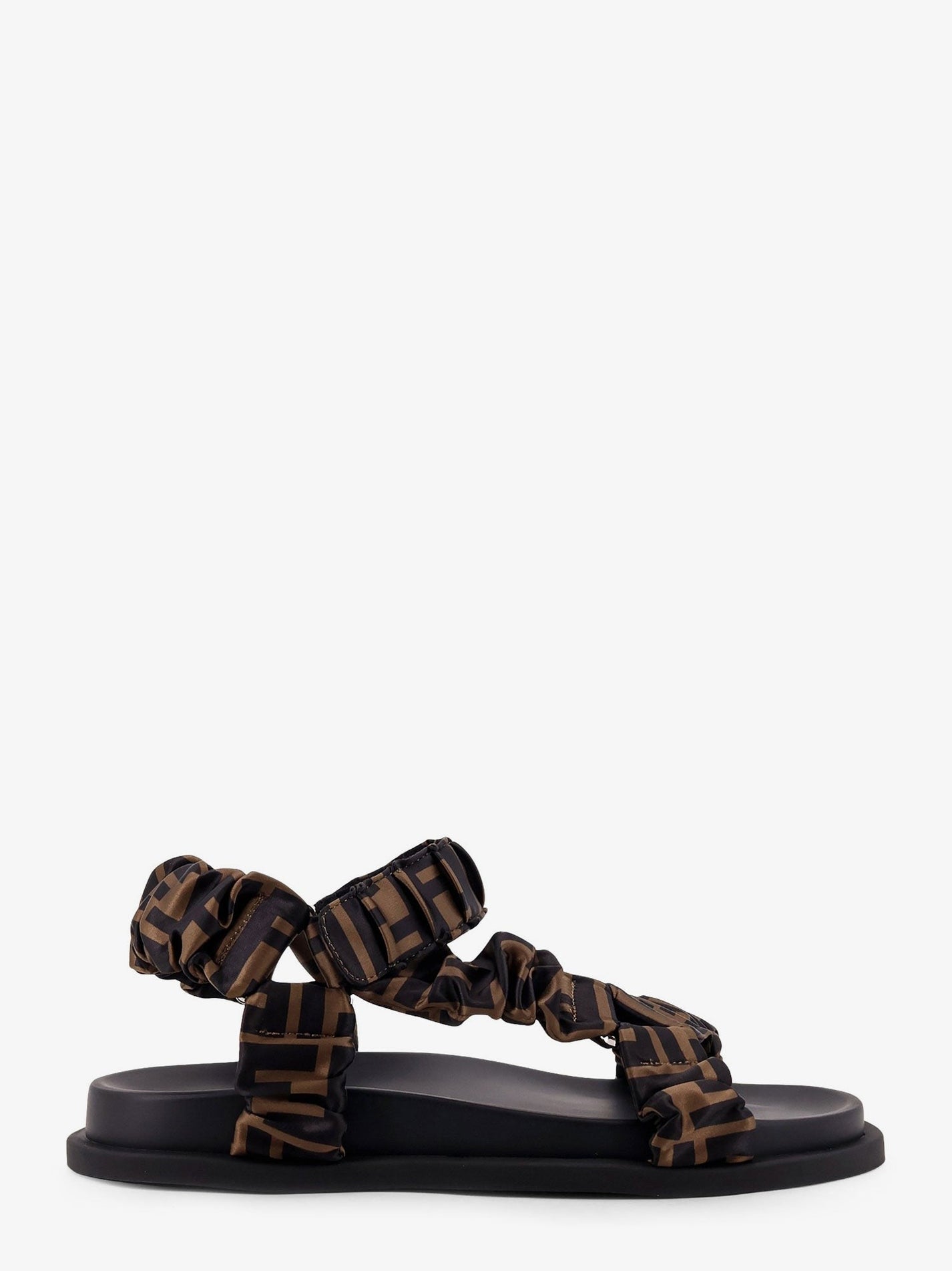 Fendi - Fendi Feel Elastic Satin Sandals With Ff Motif - Woman->Shoes->Sandals->Sandali bassi