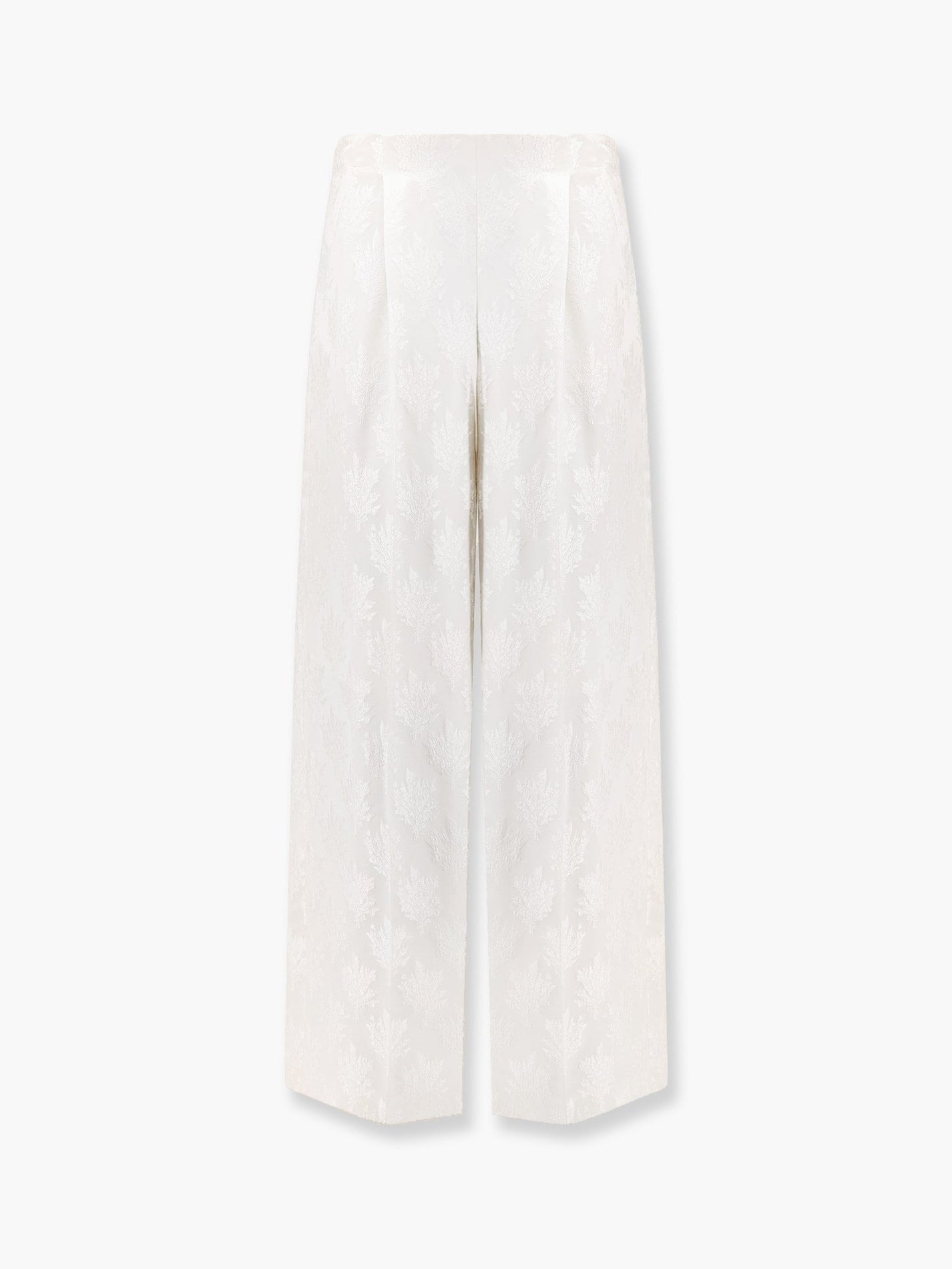Fendi - Fendi Jacquard Silk Trouser With Floral Motif - Woman->Clothing->Trousers