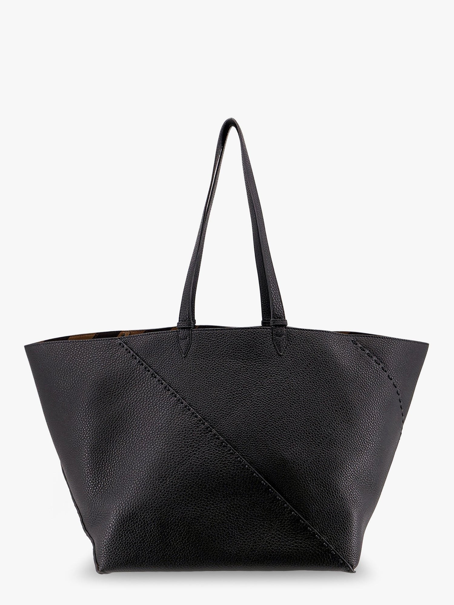 Fendi - Diagonal Selleria Large Leather Shopping Bag - Men’s Bags