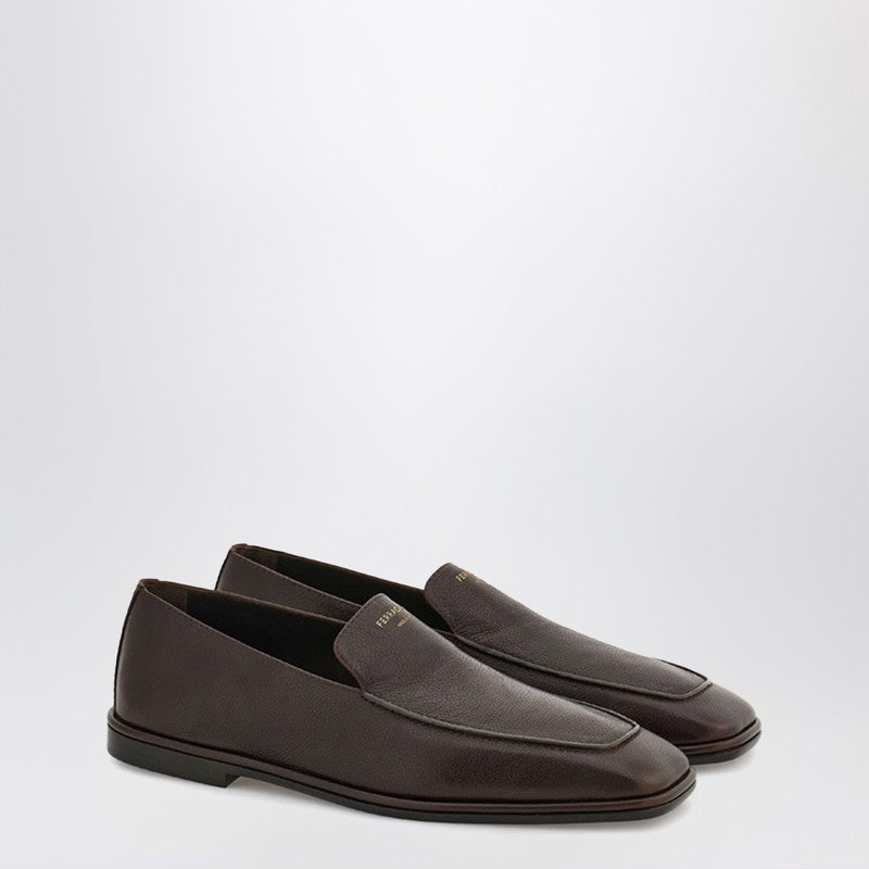 Ferragamo - Ferragamo Dark brown leather loafer - Flat Shoes