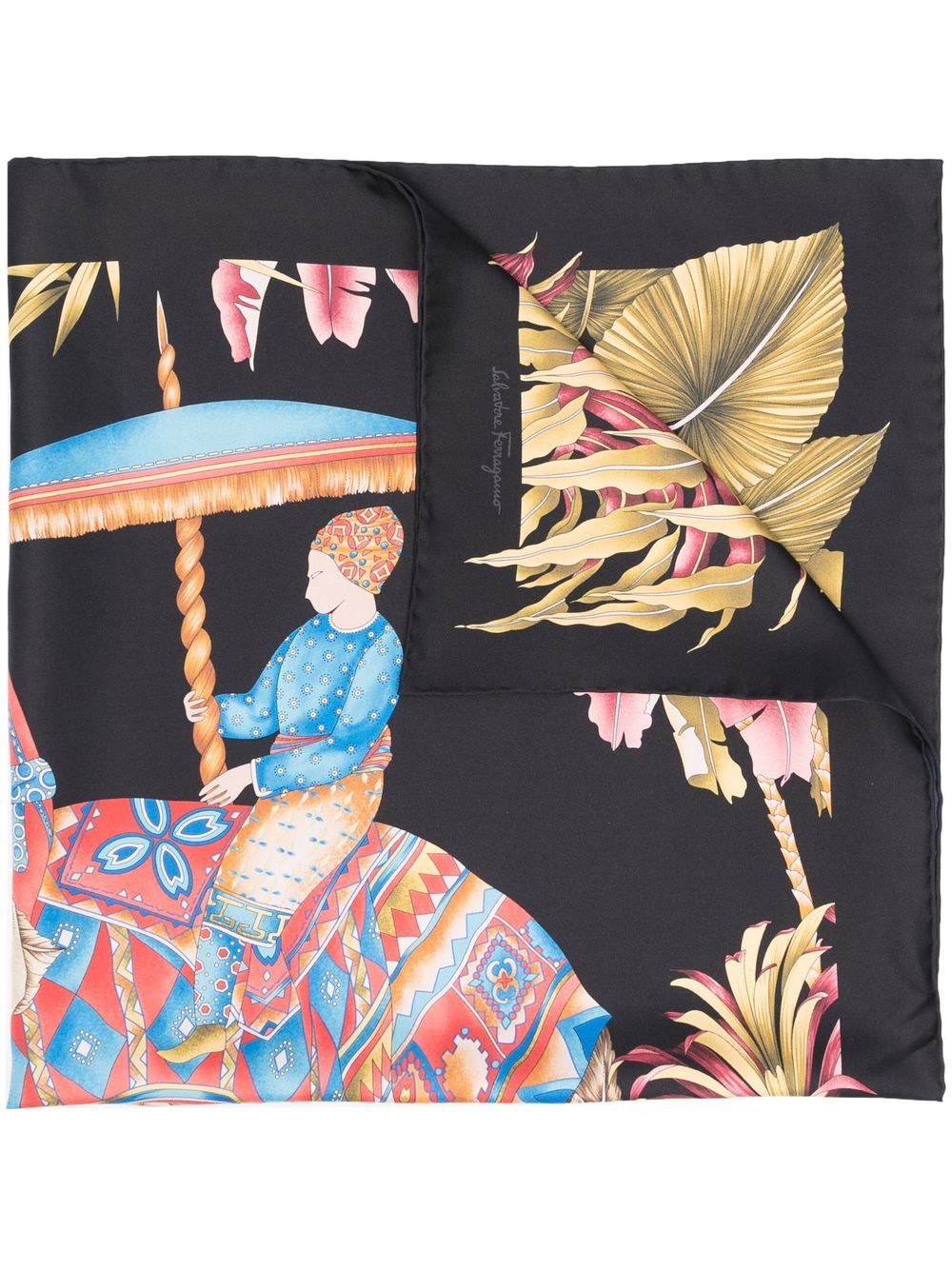 Ferragamo - Ferragamo India-print silk scarf - Women’s Accessories