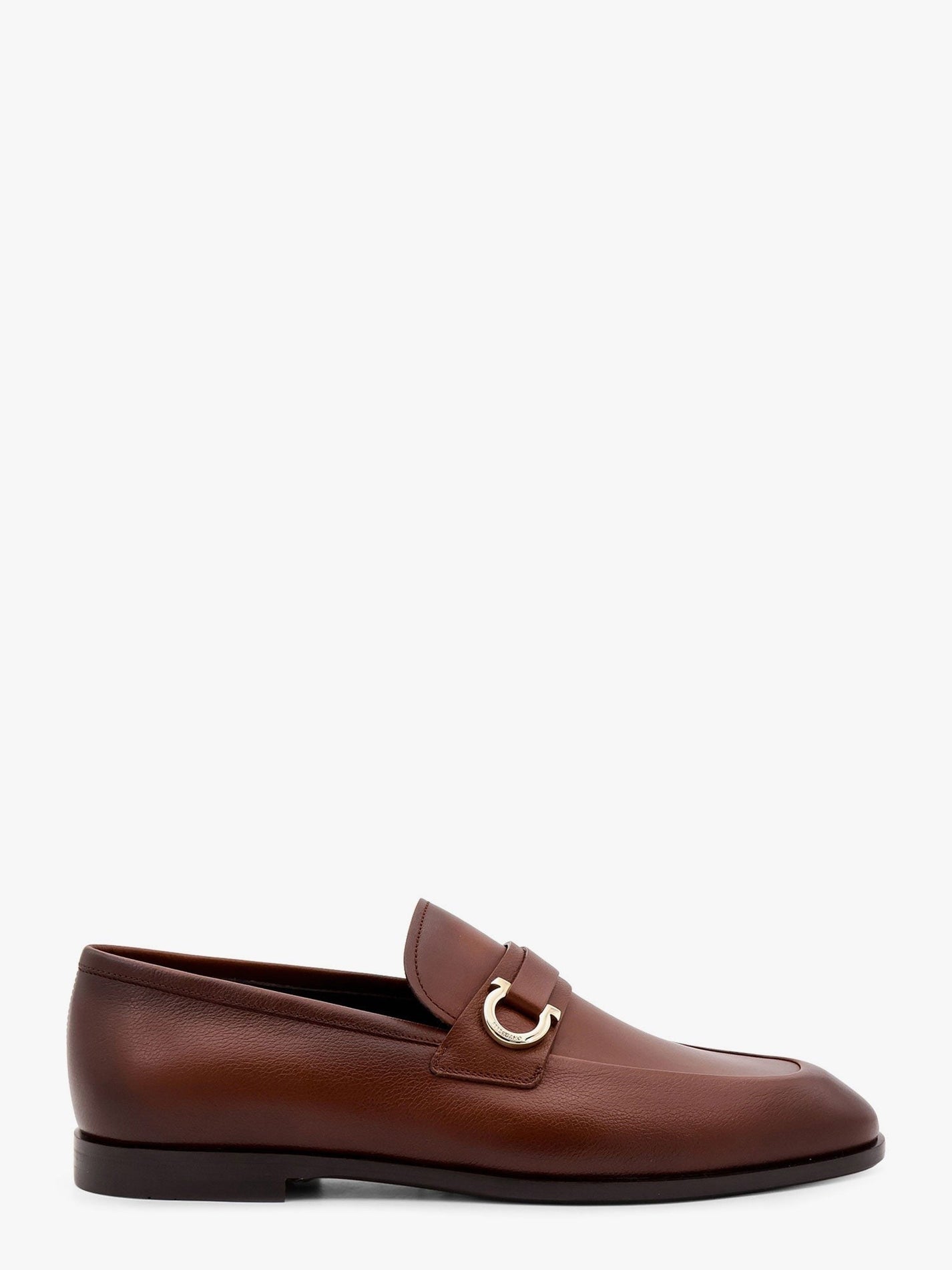 Ferragamo - Ferragamo Florio Leather Loafer With Gancini Detail - Men’s Shoes