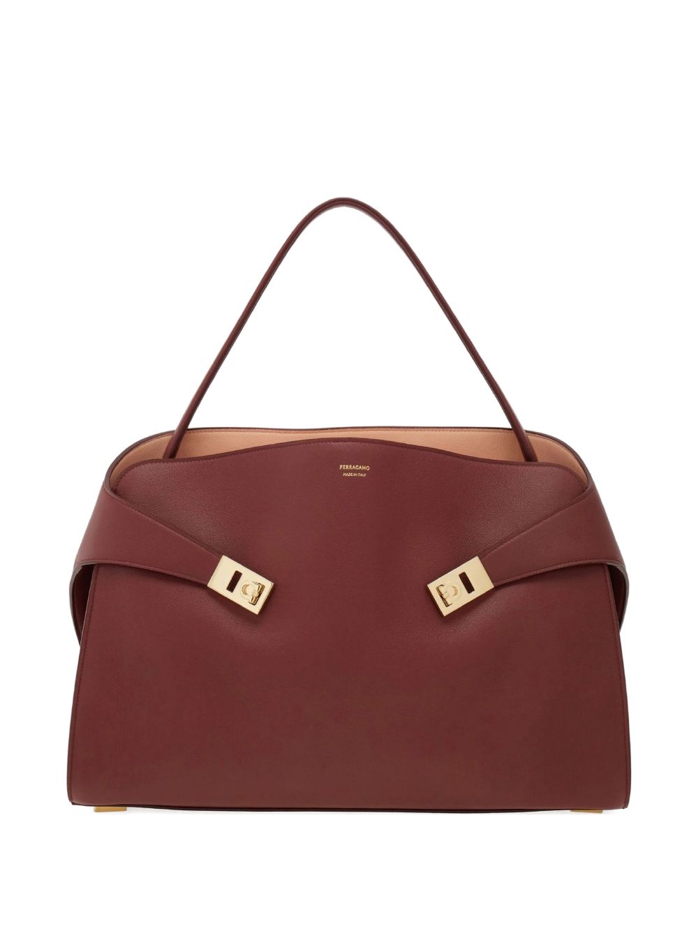 Ferragamo - Ferragamo Hug soft two-tone shoulder bag (M) - Women’s Bags