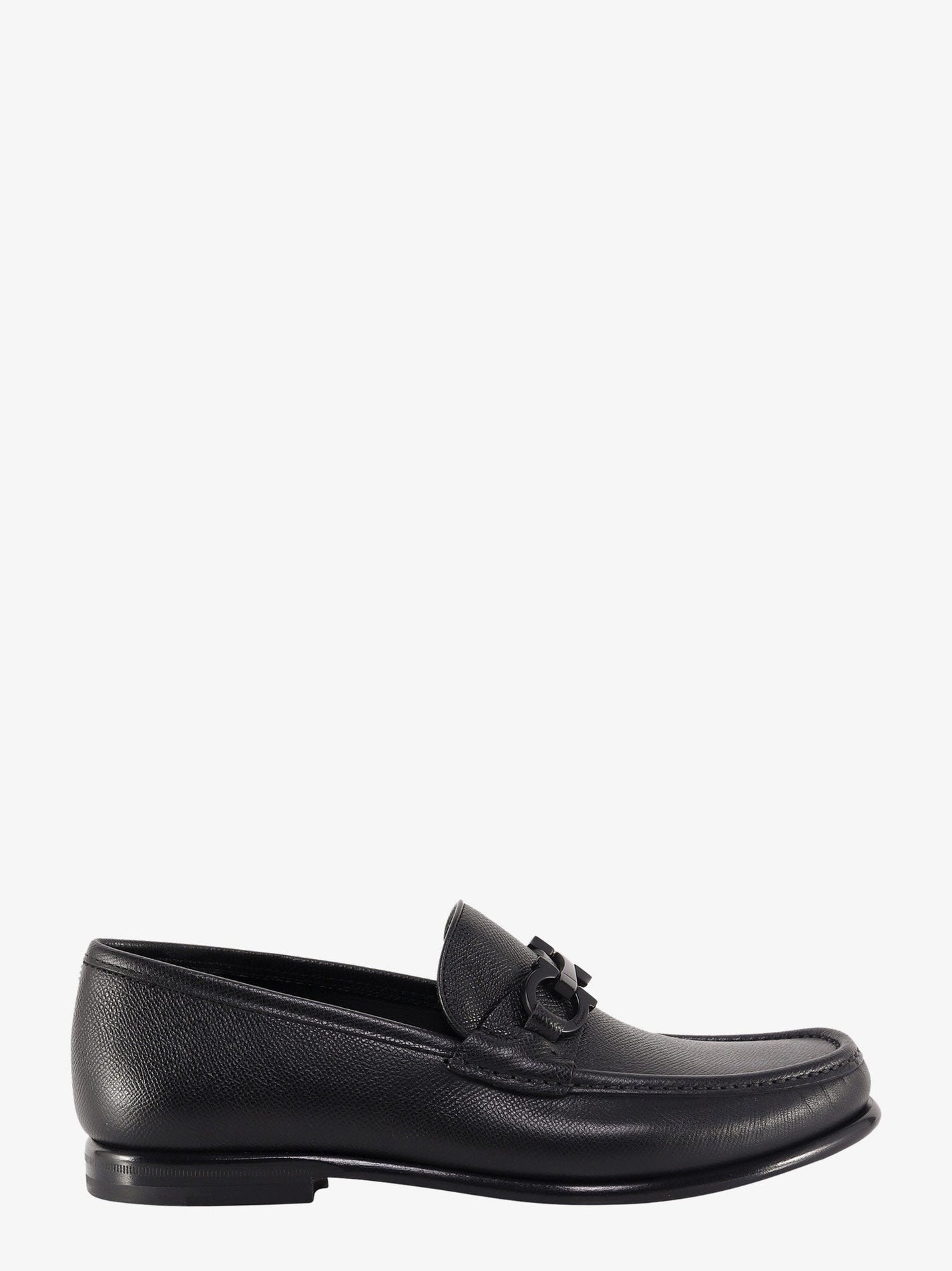 Ferragamo - Ferragamo Crown Leather Loafer With Gancini Detail - Men’s Shoes