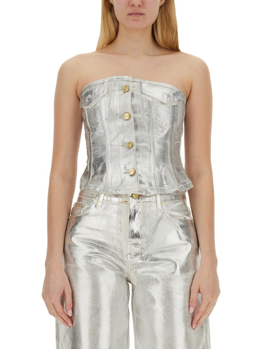 GANNI - Ganni Denim Top - Woman->Clothing->Tops