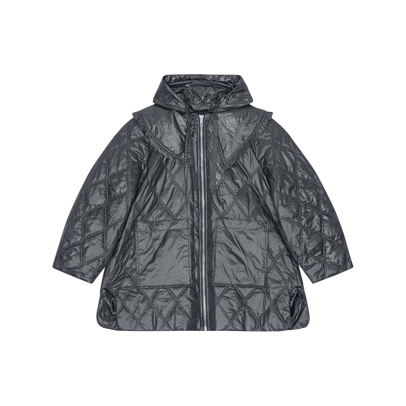 Ganni - Ganni Shiny Quilt Midi Jacket - Women’s Outerwear