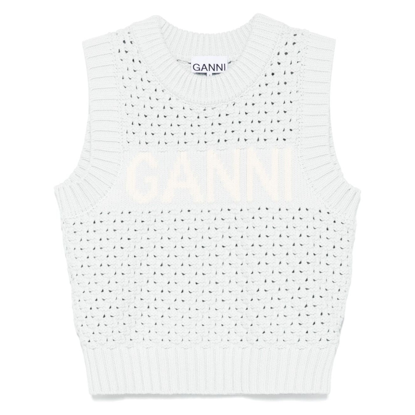 Ganni - Ganni Openwork cotton vest - Women’s Knitwear