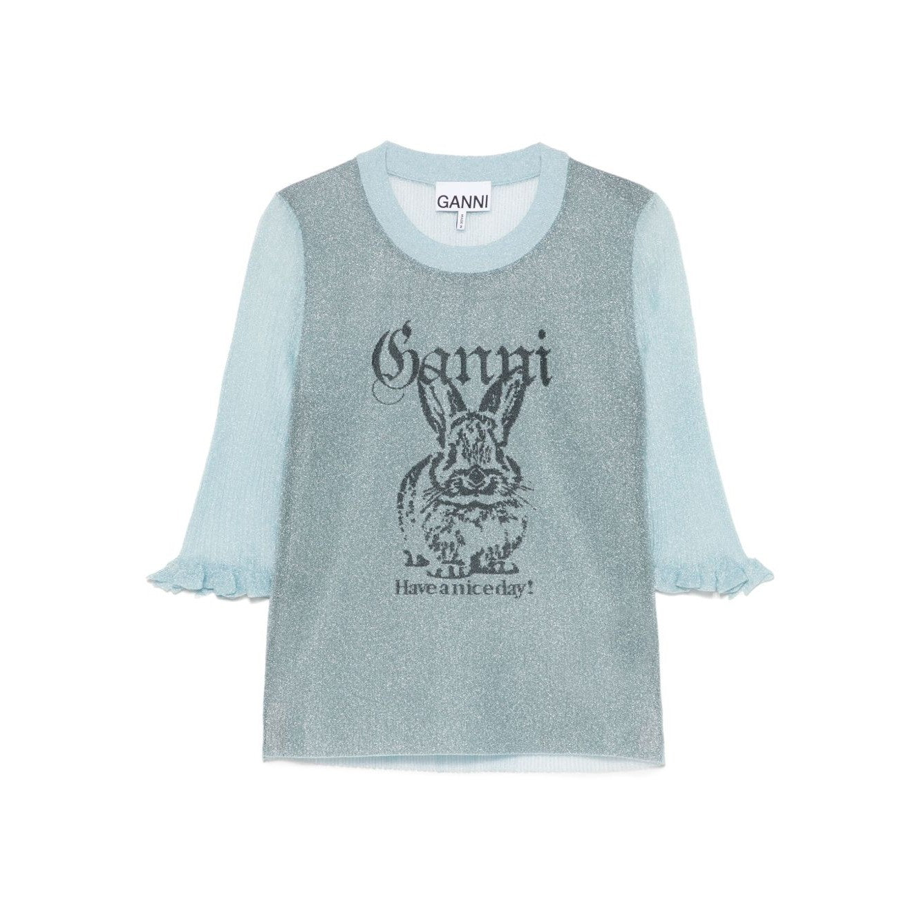 Ganni - GANNI Sweaters Clear Blue - Topwear