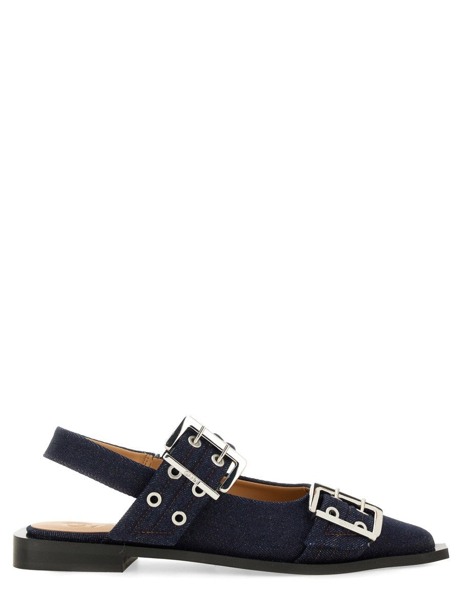 GANNI - Ganni Ballerina With Buckle - Woman->FOOTWEAR->FLATS