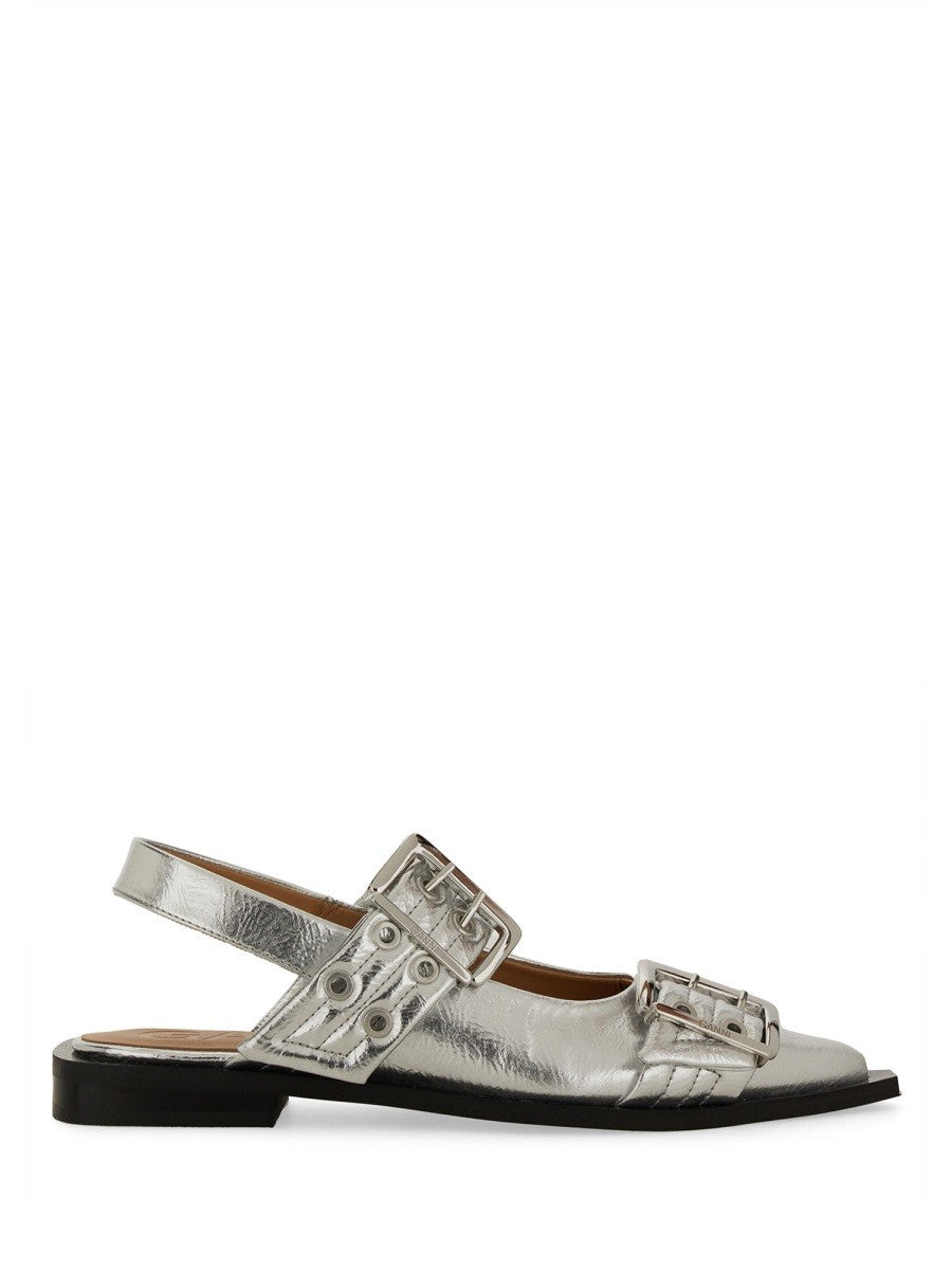 GANNI - Ganni Ballerina With Buckle - Woman->FOOTWEAR->FLATS