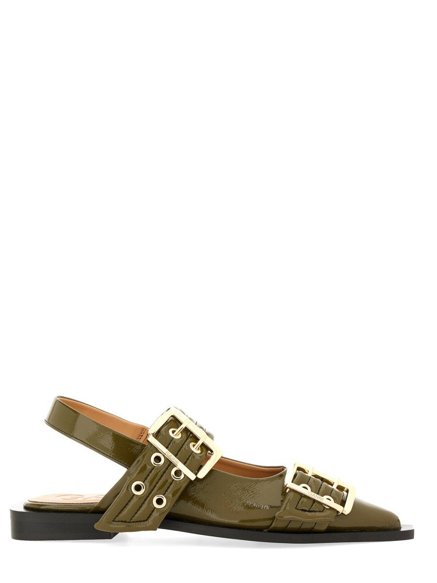 GANNI - Ganni Ballerina With Buckle - Woman->FOOTWEAR->FLATS