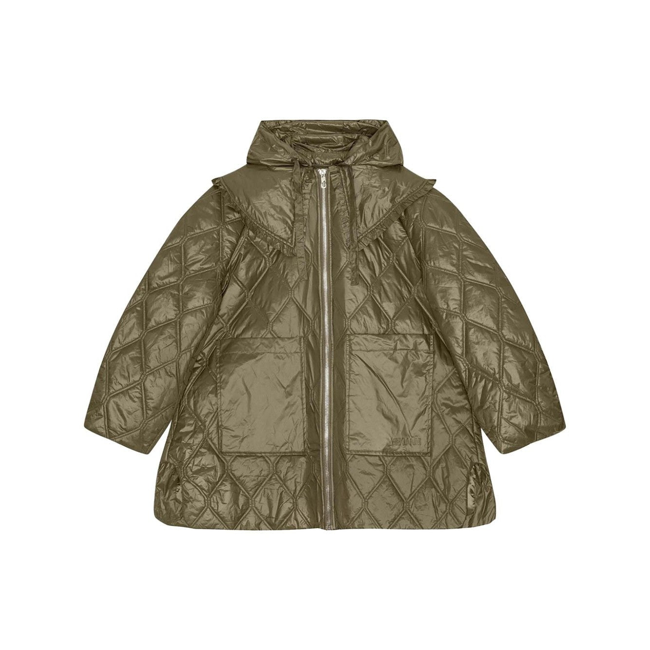 Ganni - Ganni Shiny Quilt Midi Jacket - Women’s Outerwear