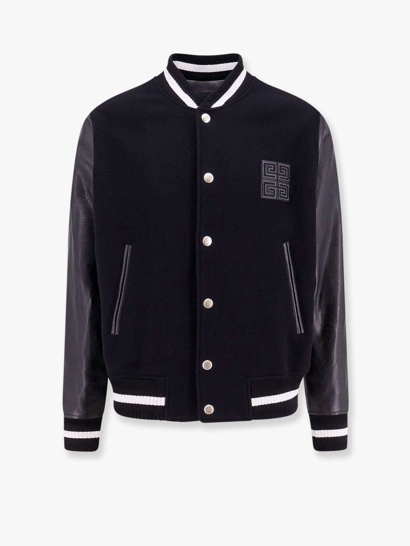 Givenchy - Givenchy Varsity Wool Blend Bomber With Leather Sleeves - Men’s Outerwear
