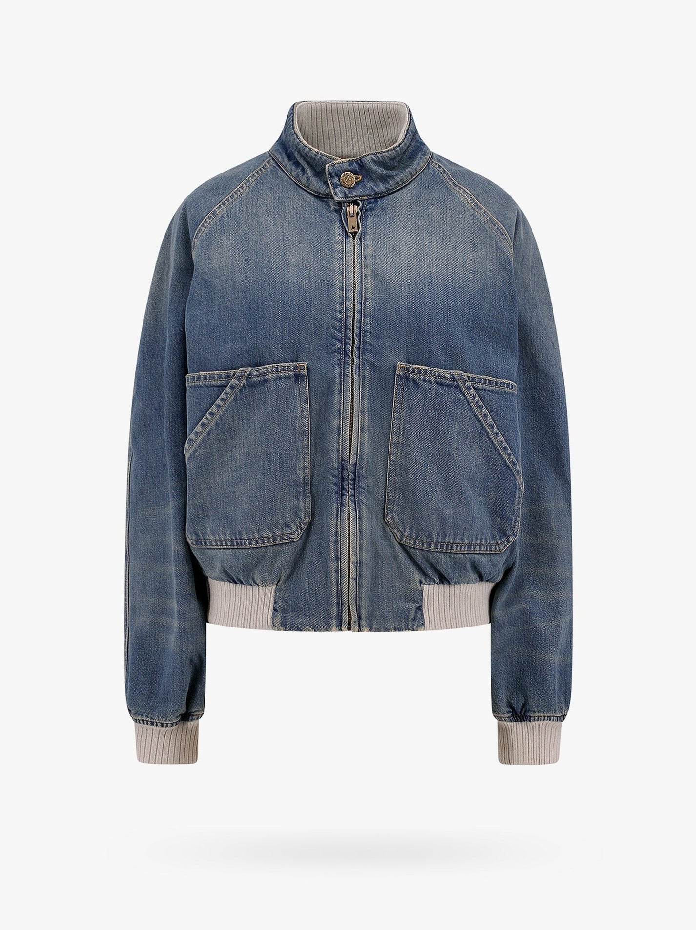 Golden Goose Deluxe Brand - Golden Goose Deluxe Brand Ianira Denim Jacket With Knitted Ribbed Profiles