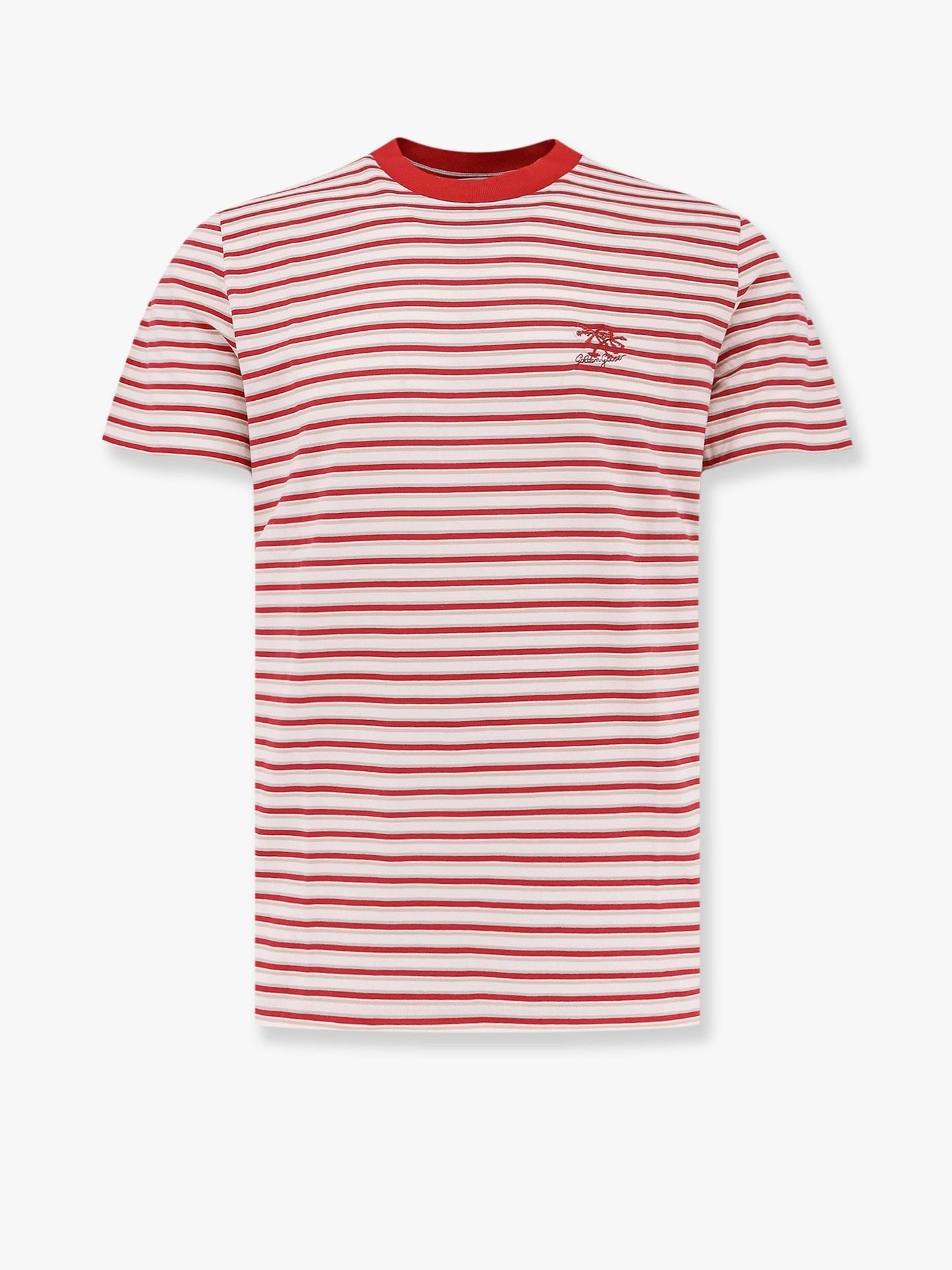 Golden Goose Deluxe Brand - Golden Goose Deluxe Brand Striped Cotton T Shirt With Logo - Men’s Tops