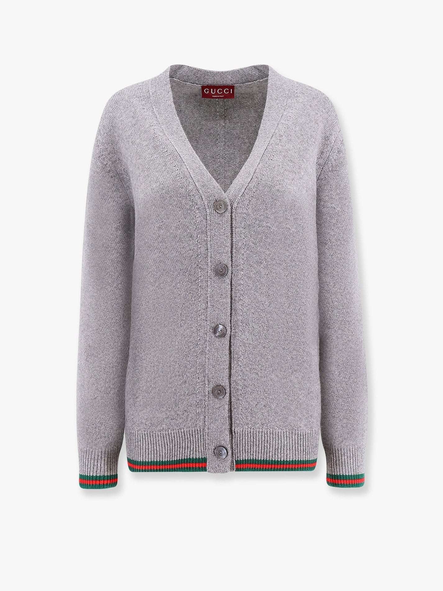Gucci - Gucci Wool And Cashmere Cardigan With Web Detail - Women’s Knitwear