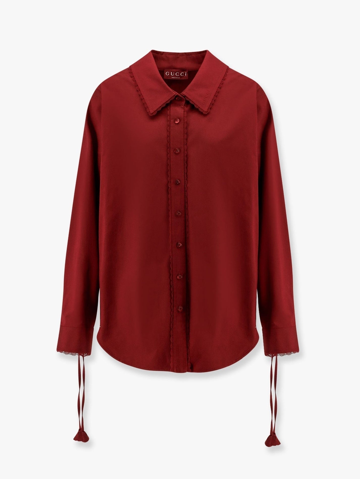 Gucci - Gucci Cotton Popeline Shirt With Ties And Laces Profiles - Women’s Tops