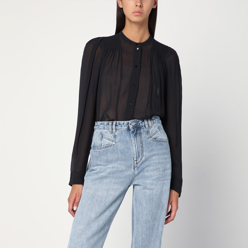 ISABEL MARANT Étoile - ISABEL MARANT Étoile Black Noeline blouse in viscose crêpe - Shirts