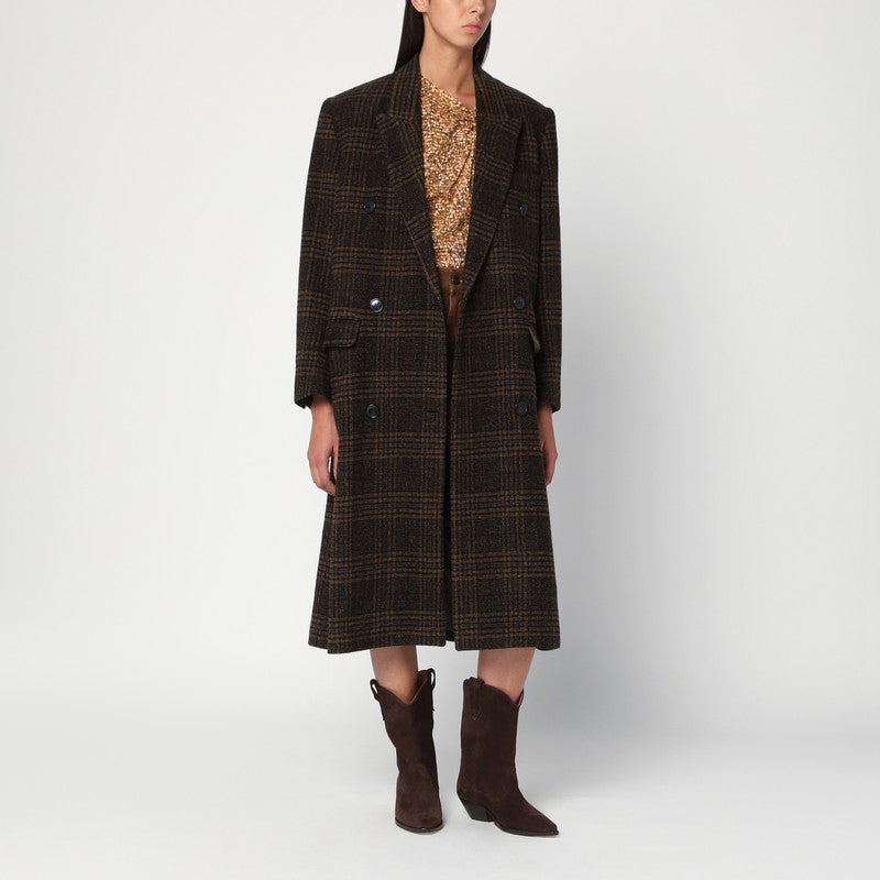 ISABEL MARANT Étoile - ISABEL MARANT Étoile Kaki checked Lexana double-breasted coat - Coats