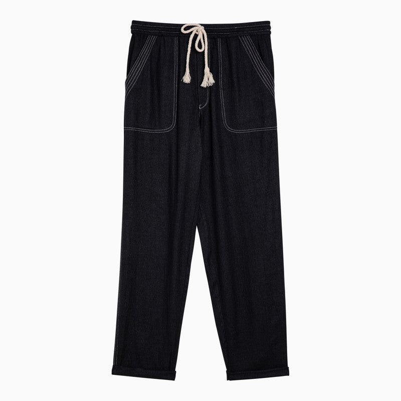 ISABEL MARANT Étoile - ISABEL MARANT Étoile Black silk trousers with drawstring - Trousers