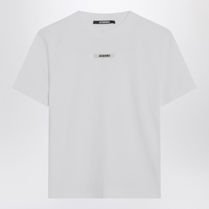 Jacquemus - JACQUEMUS White T-shirt with logo patch - Topwear