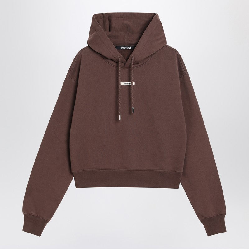 Jacquemus - JACQUEMUS Brown Gros Grain hooded sweatshirt - Topwear