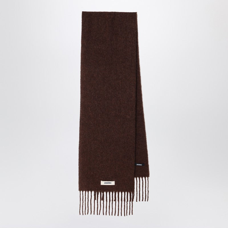 Jacquemus - JACQUEMUS Brown scarf in alpaca and mohair - Scarves Hats & Gloves