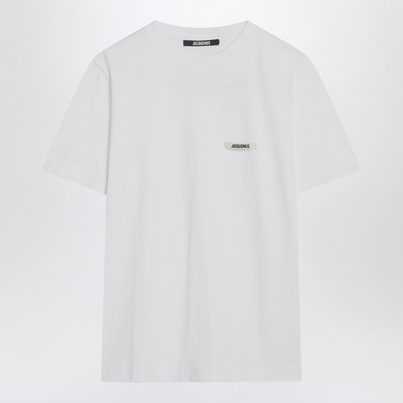 Jacquemus - JACQUEMUS White T-shirt with logo patch - Topwear