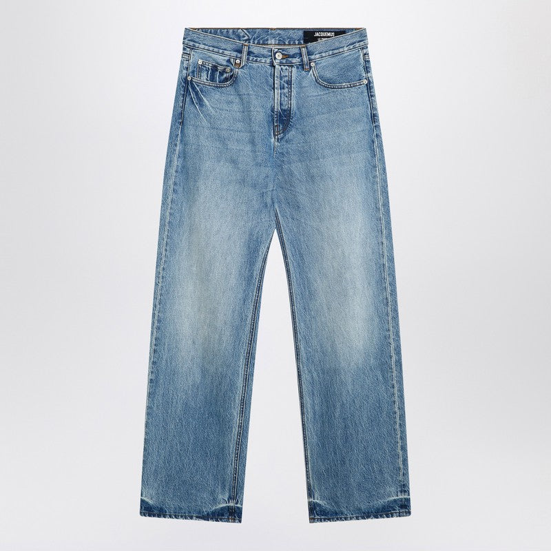 Jacquemus - JACQUEMUS Straight leg denim pants in indigo color - Jeans