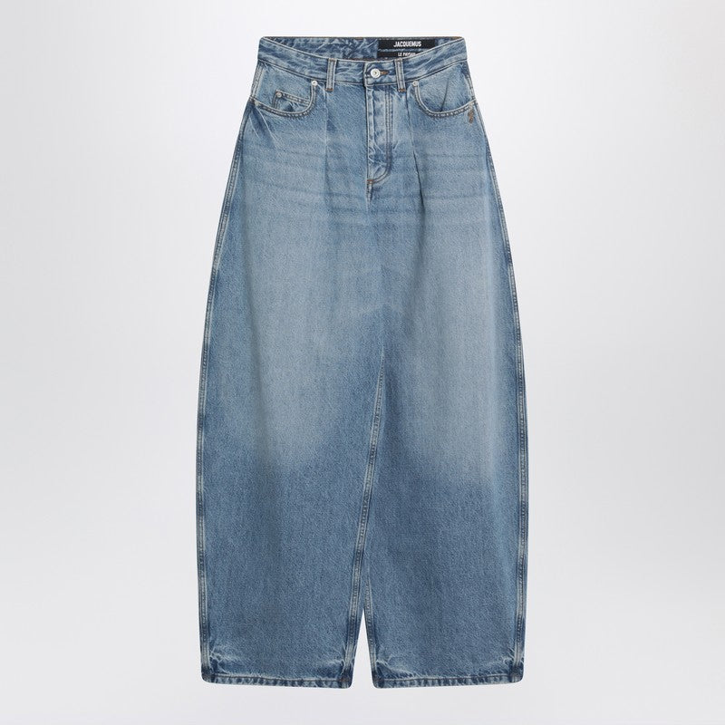 Jacquemus - JACQUEMUS Blue Ovalo jeans with curved cut - Jeans
