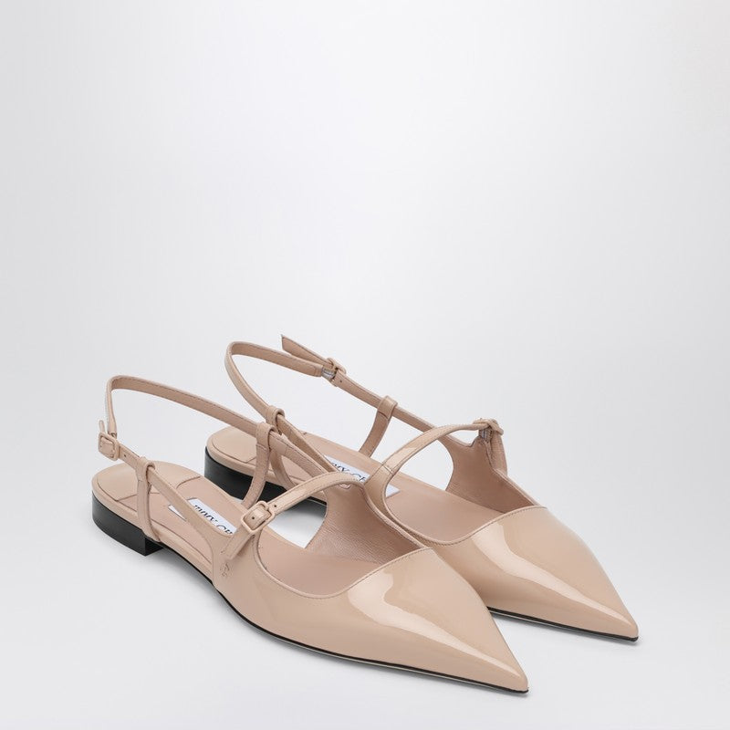 Jimmy Choo - Jimmy Choo Scarpa Didi Flat nude in patent leather - Slingback