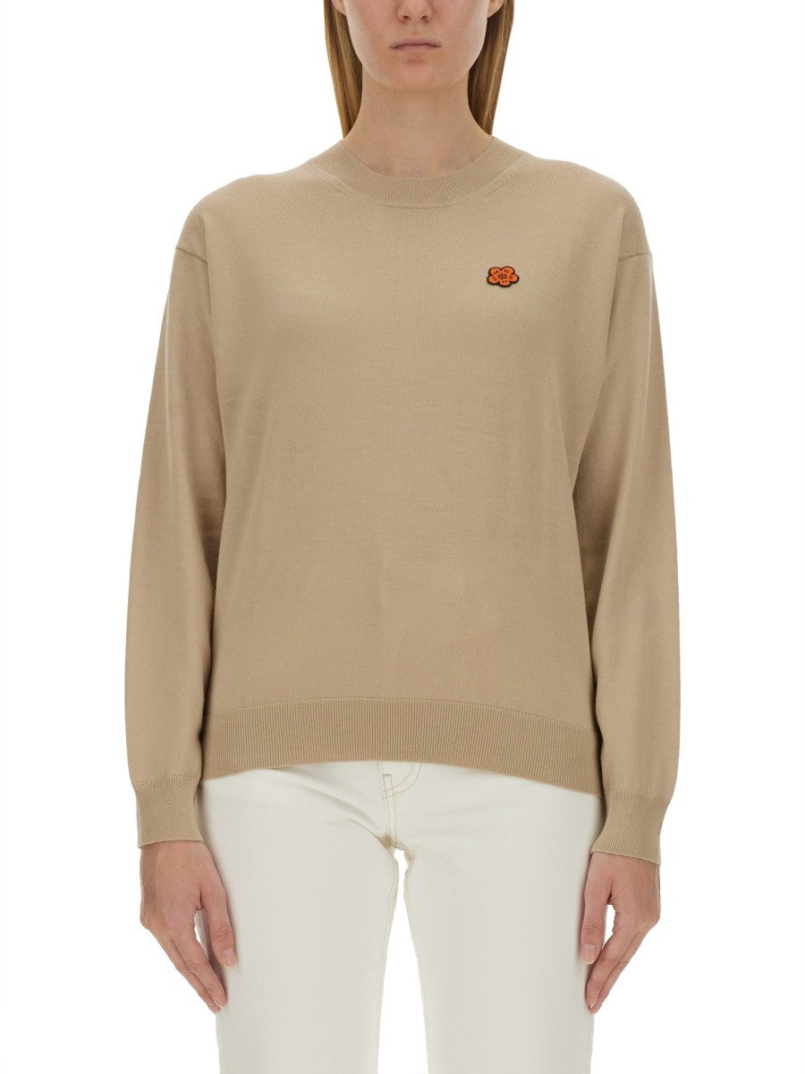 Kenzo - Kenzo Jersey With Logo Patch - Woman->Clothing->Sweaters