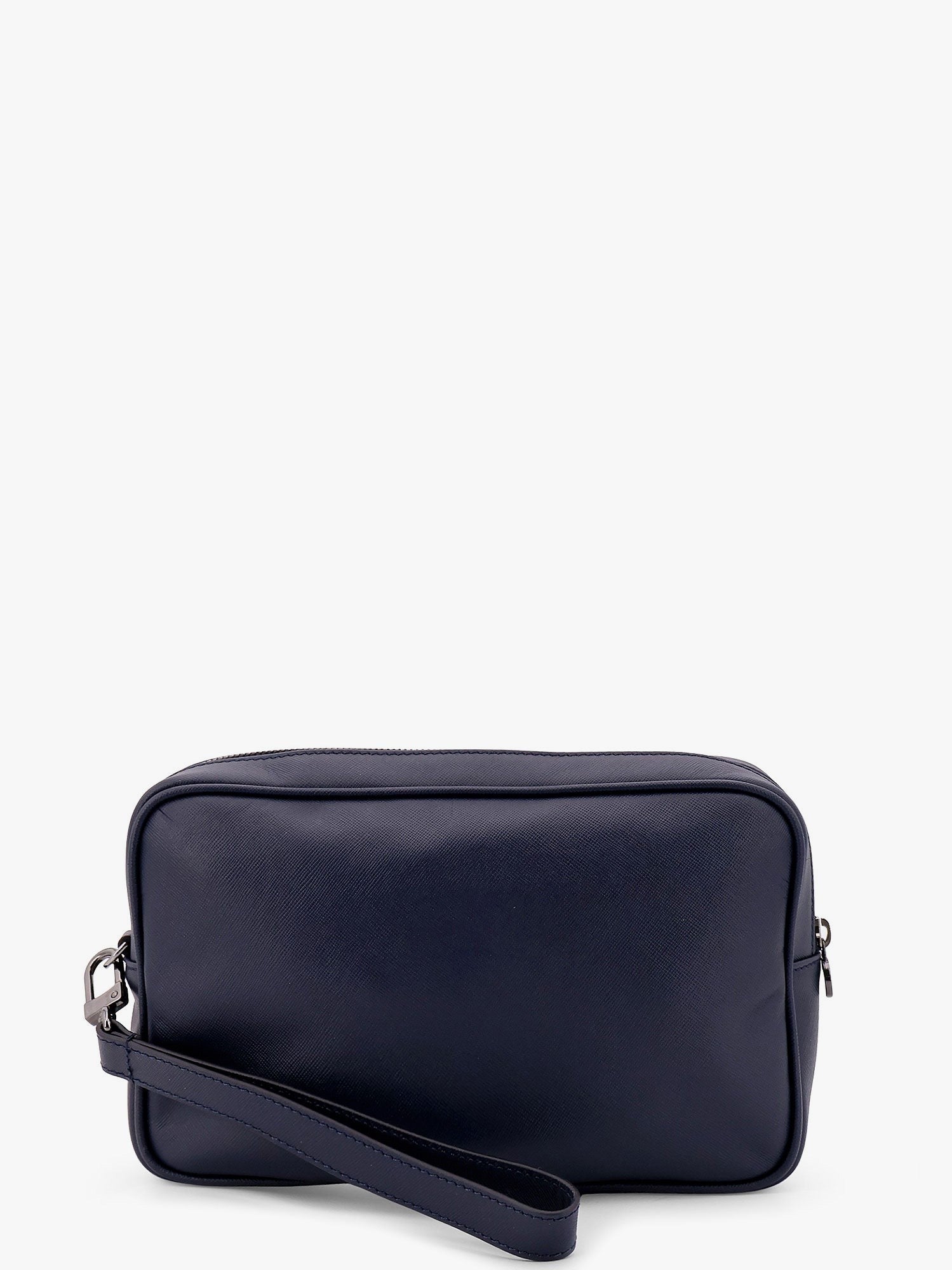 KITON CIRO PAONE - Leather Clutch With Metal Logo - Men’s Bags