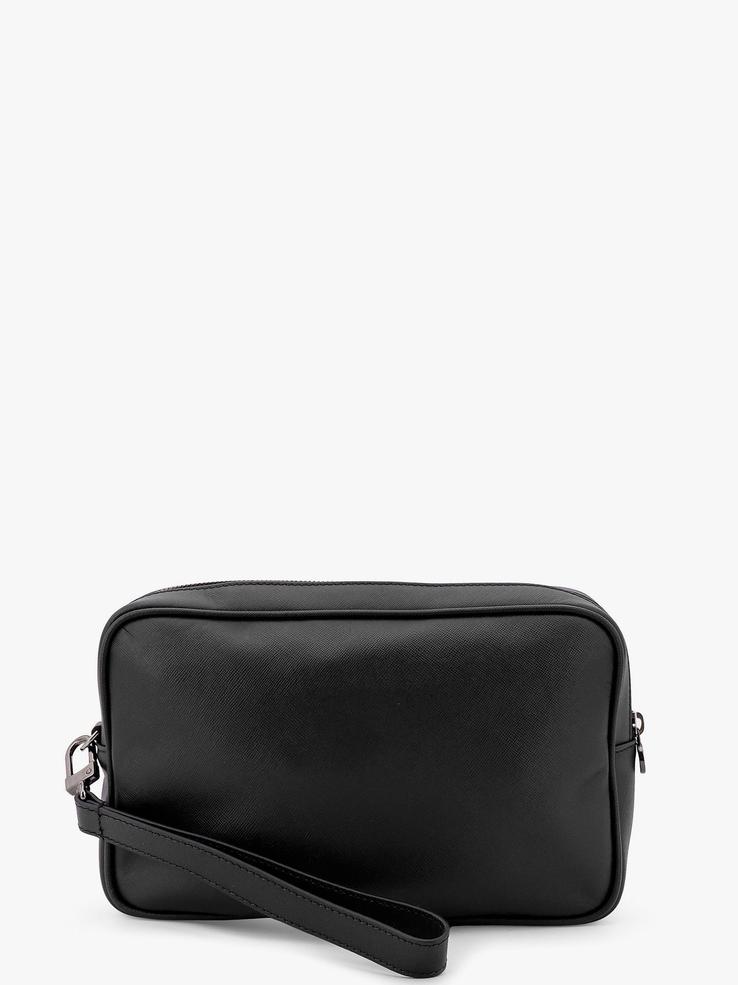 KITON CIRO PAONE - Leather Clutch With Metal Logo - Men’s Bags