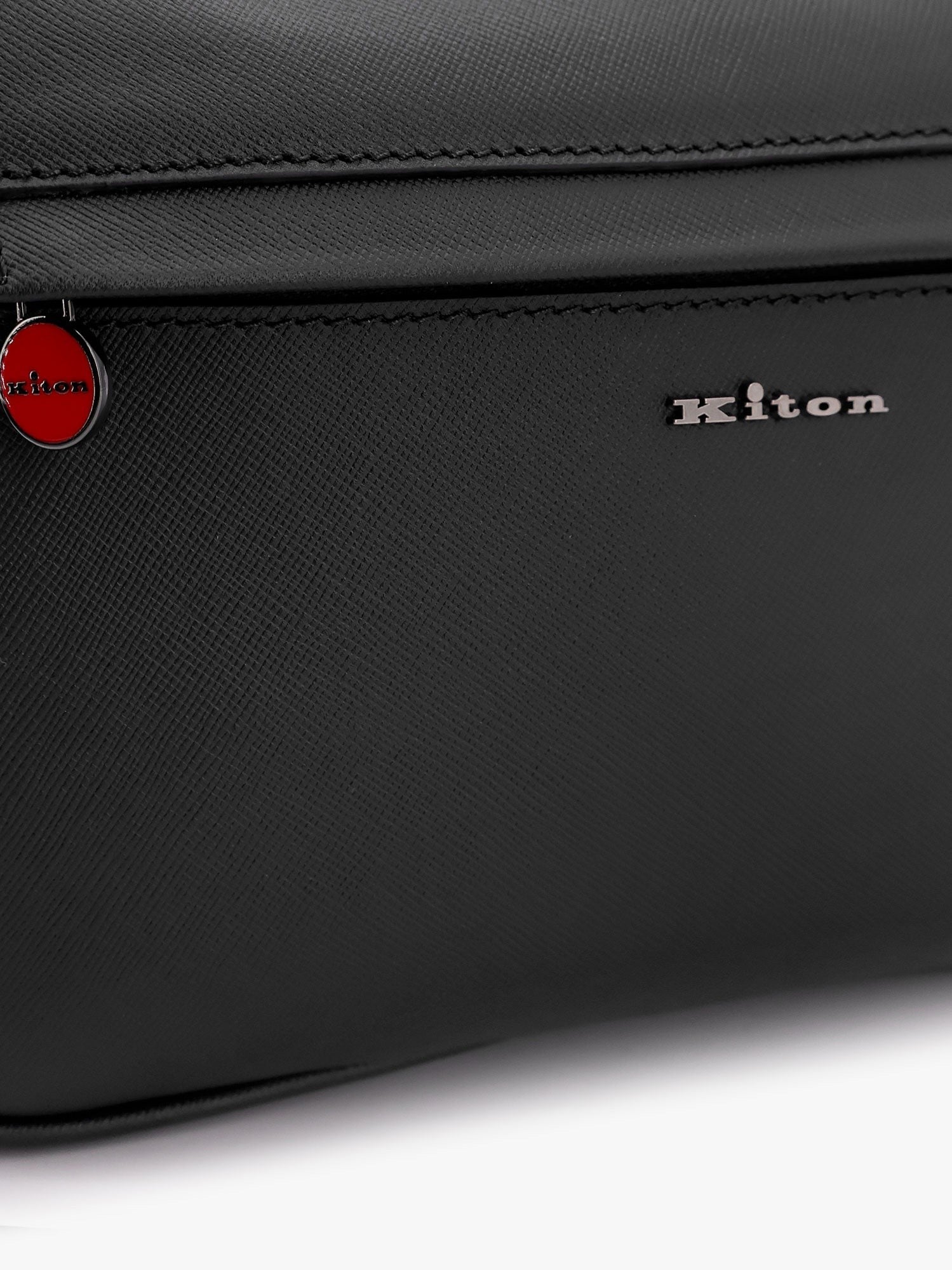 KITON CIRO PAONE - Leather Clutch With Metal Logo - Men’s Bags
