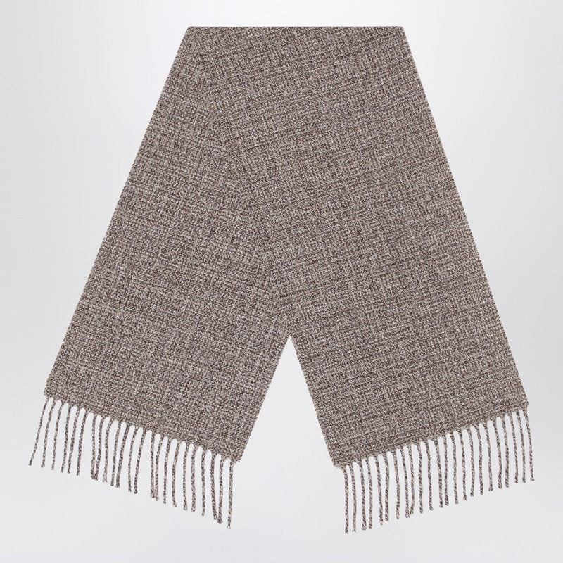 Loro Piana - Loro Piana Moulin scarf in brown tweed - Scarves Hats & Gloves