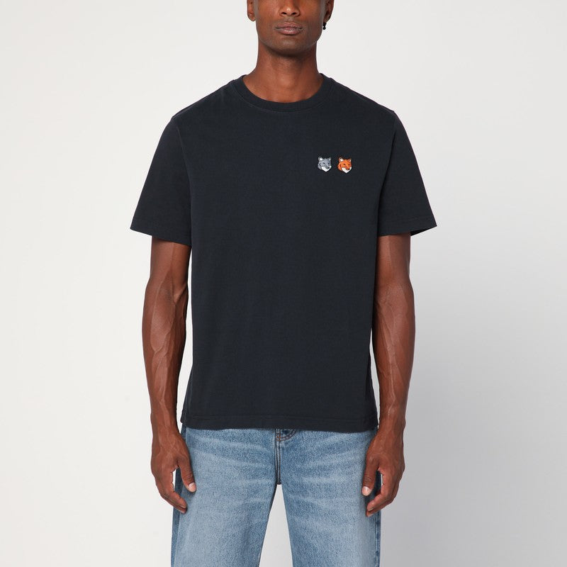 Maison Kitsuné - Maison Kitsuné Anthracite grey cotton T-shirt - Topwear
