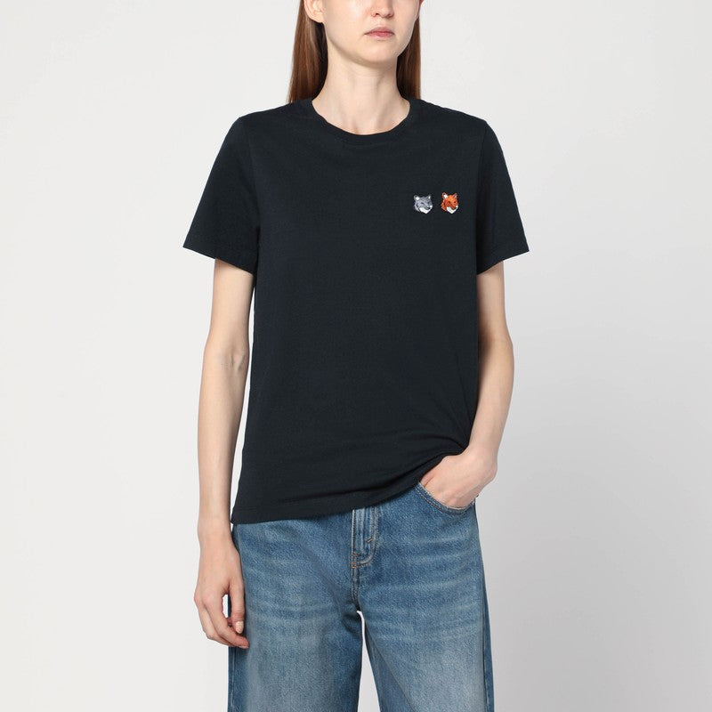 Maison Kitsuné - Maison Kitsuné Anthracite grey cotton T-shirt - Topwear