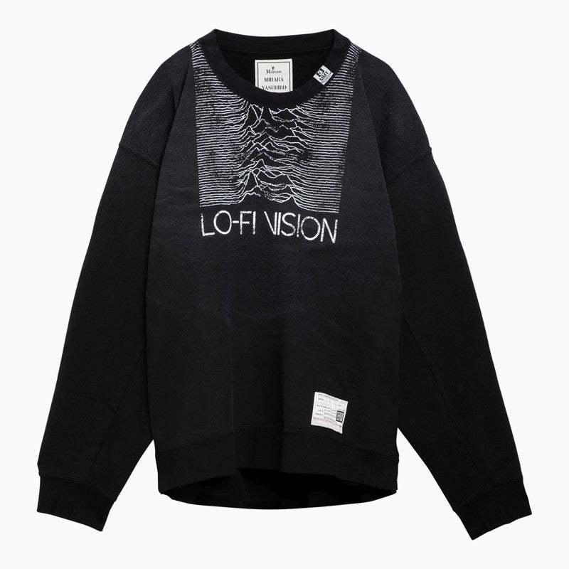 Maison MIHARA YASUHIRO - Maison MIHARA YASUHIRO Black cotton sweatshirt with double neckline - Knitwear