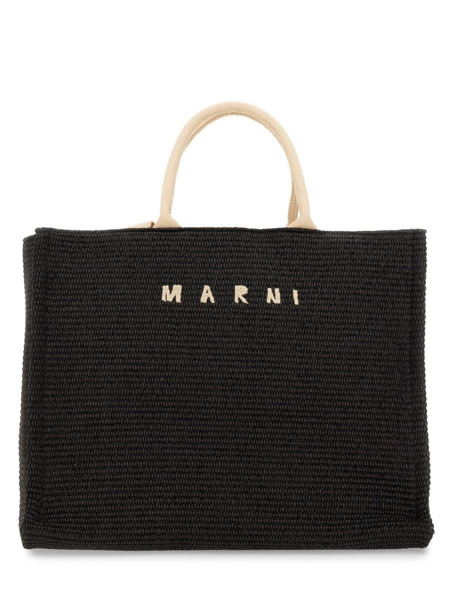 Marni - Marni Large Raffia Effect Fabric Tote Bag - Woman->Bags->Handbags