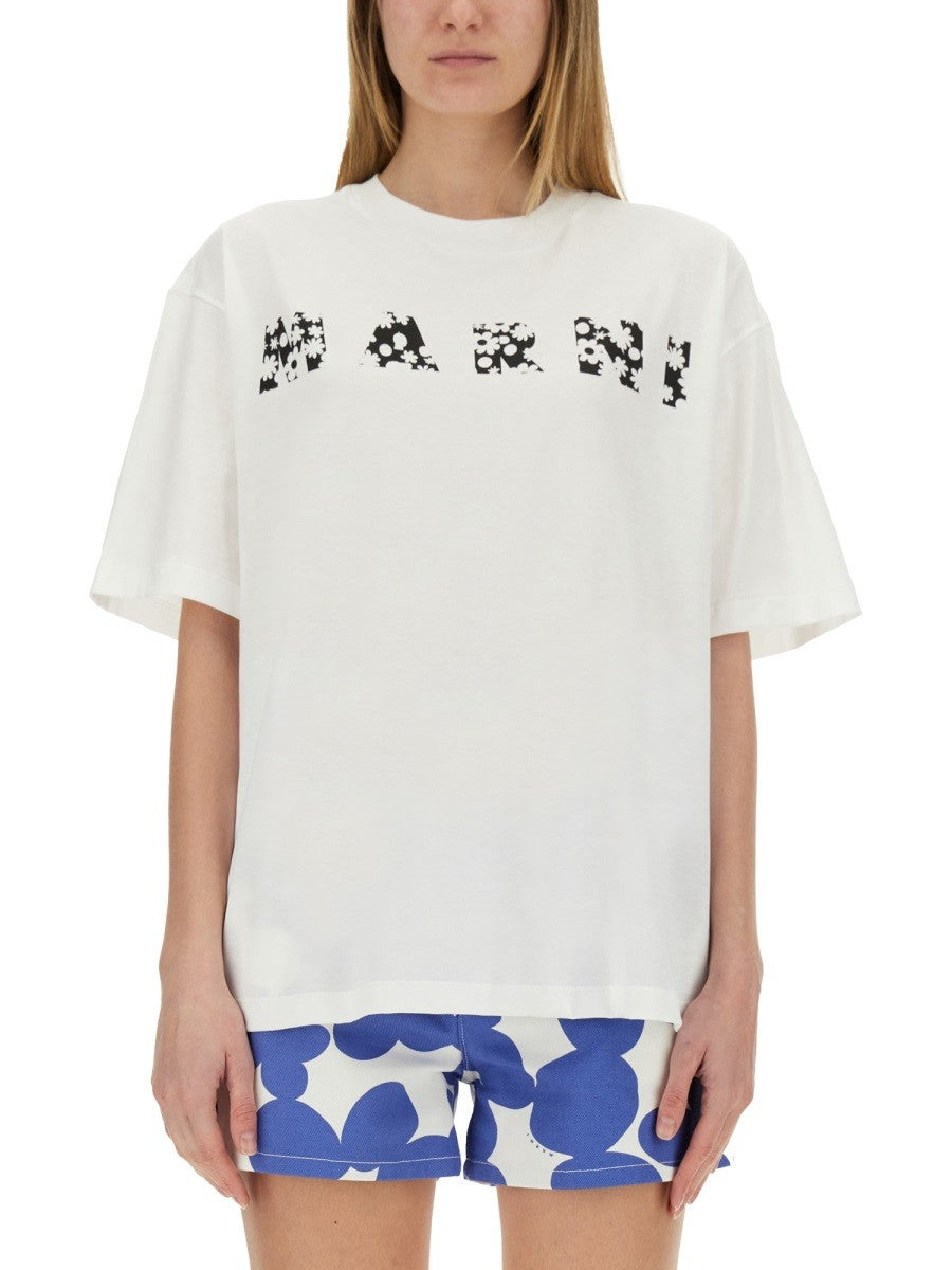 Marni - Marni Cotton T Shirt With Logo - Woman->Clothing->t-shirts