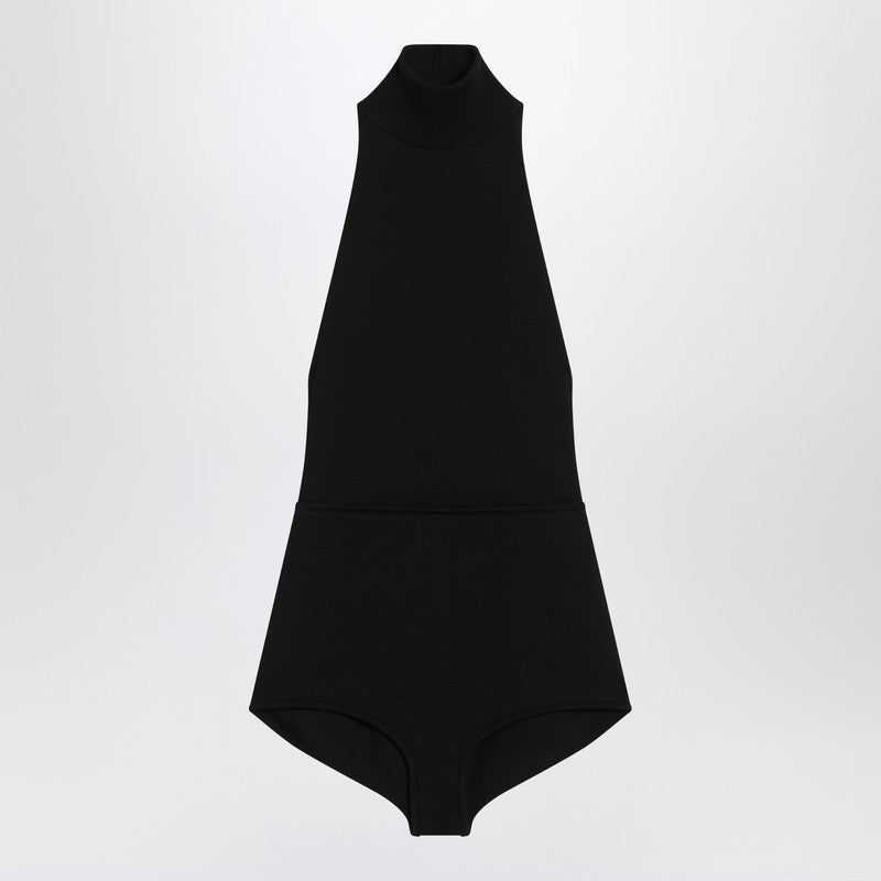Max Mara - Max Mara Black turtleneck bodysuit in viscose crêpe - Topwear