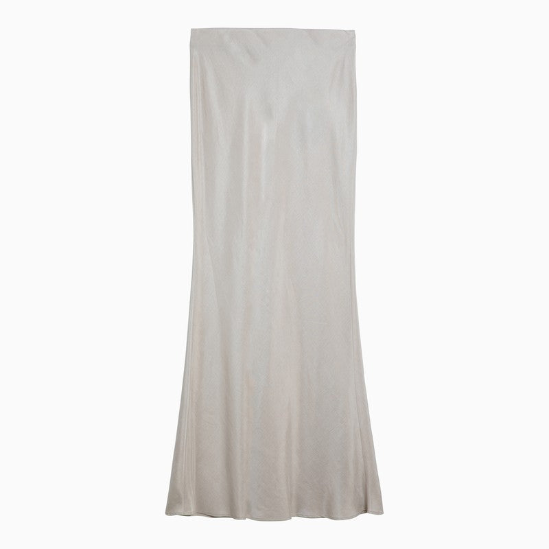 Max Mara Studio - Max Mara Studio Long beige linen-blend skirt - Skirts
