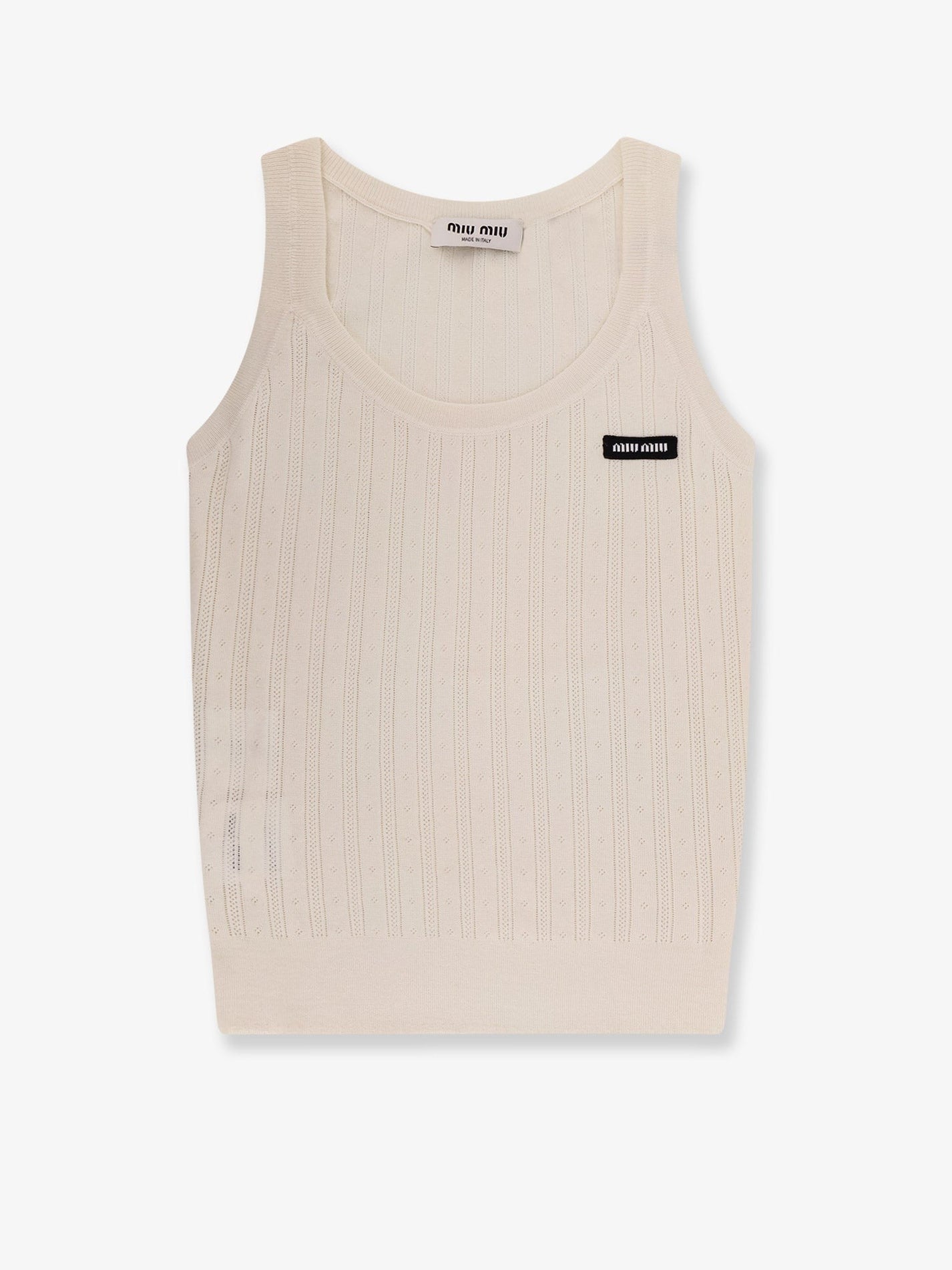Miu Miu - Miu Miu Perforated Cachemire And Silk Top - Woman->Clothing->T-Shirts and Top->Top