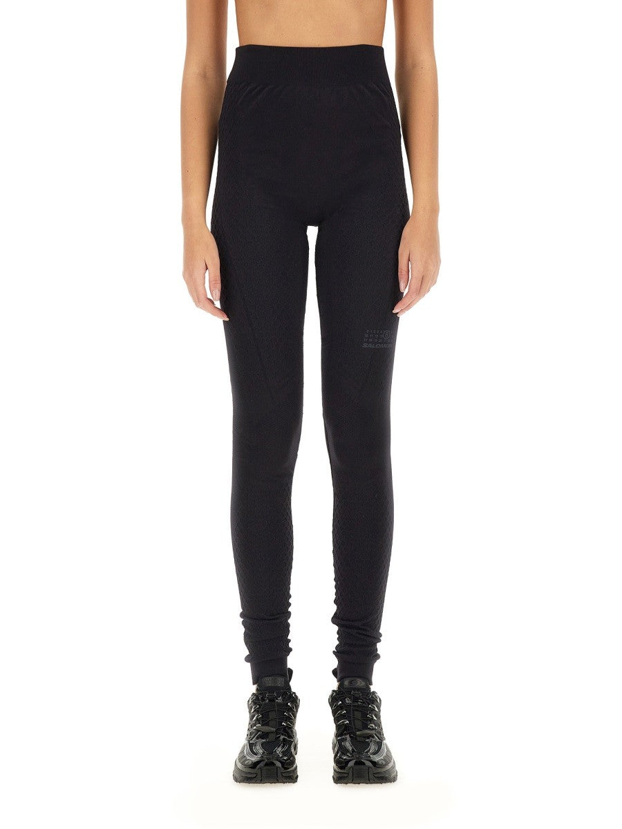 MM6 MAISON MARGIELA X SALOMON - Mm6 Maison Margiela X Salomon Leggings With Logo - Woman->Clothing->Trousers